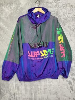 Vintage Wise Guy Jacket Mens One Size Multicolor Windbreaker Surf Style 90s